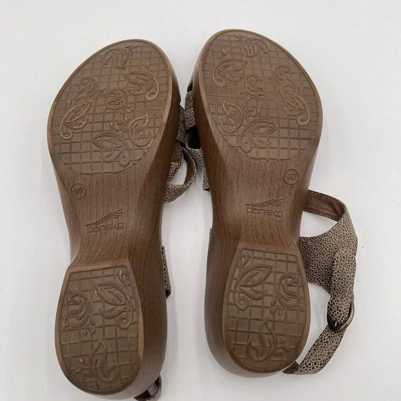 Dansko Women’s Strappy Sandals 40(9.5-10) Pebble LeatherTan Summer Ankle Strap - Picture 12 of 16